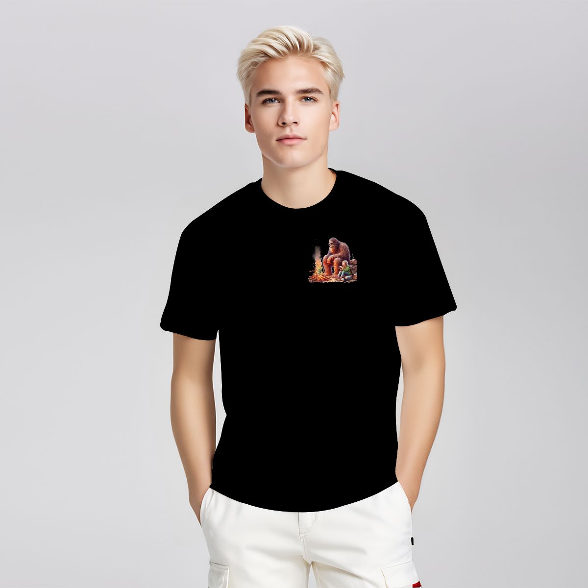 Sarcastic Sasquatch Short Sleeve 100% Cotton T-shirt- Double Sided