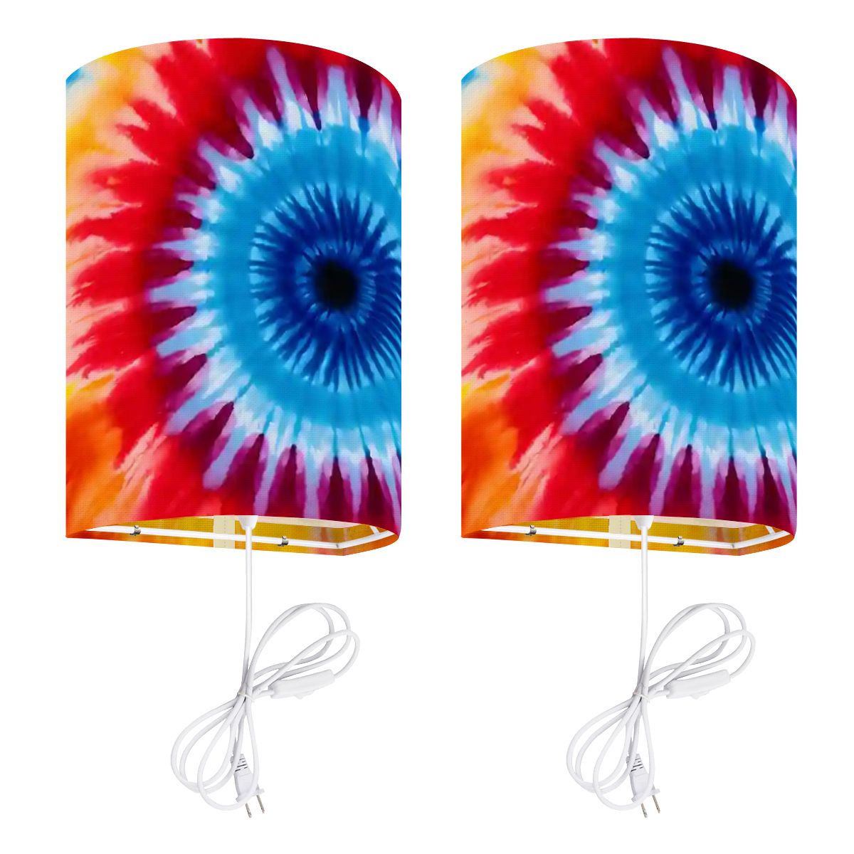 19 Tie Dye Designs, Wall Sconces, Set of 2, Plug In