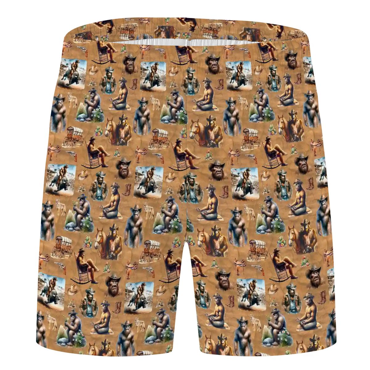 10 Bigfoot / Sasquatch Designs, Men’s Polyester, pocketed, pajama Shorts