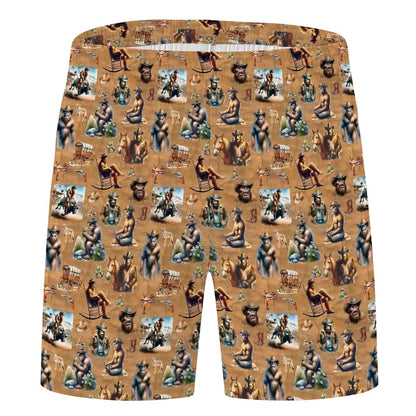 10 Bigfoot / Sasquatch Designs, Men’s Polyester, pocketed, pajama Shorts