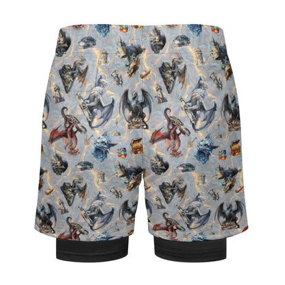 Misc Awesome Design Men Beach Shorts with 4 Pockets