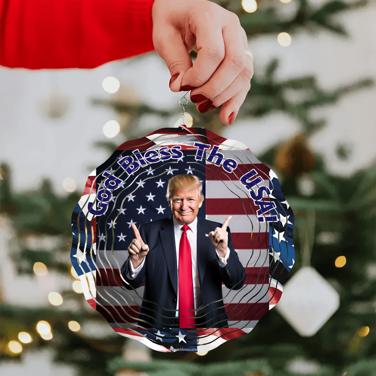Donald Trump, US Made Hanging Metal 3D Wind Spinner, Ornament - MADE IN USA