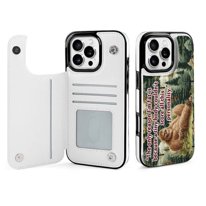 Bigfoot / Sasquatch "I'm only this fat..", iPhone 16 Faux Leather Wallet Case