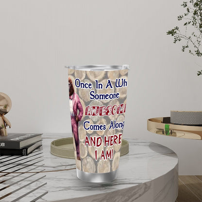 Sasquatch "Once in a while", Themed 40 oz Travel Coffee Mug with a Straw