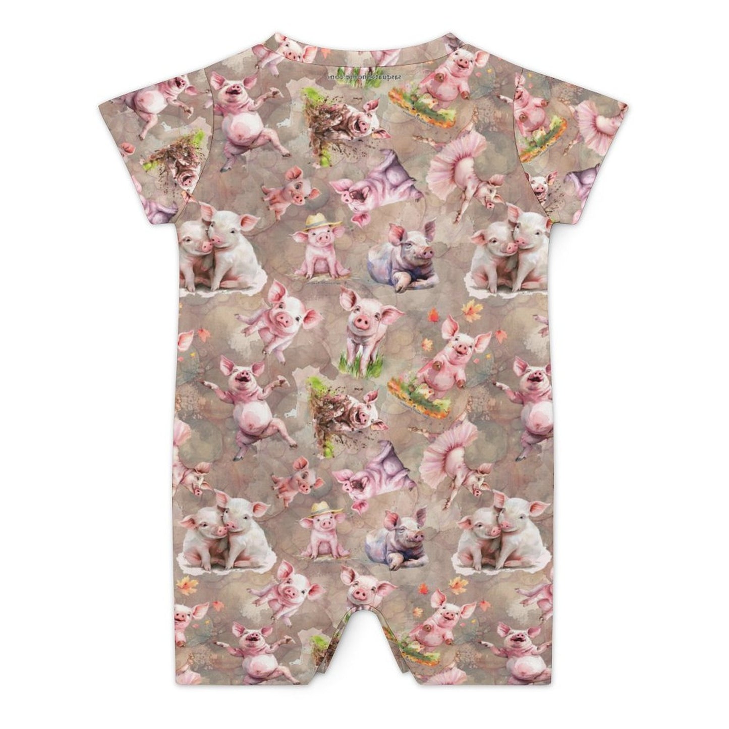 10 Animal Designs, Faux Cotton Short Sleeve Baby Bodysuit Romper