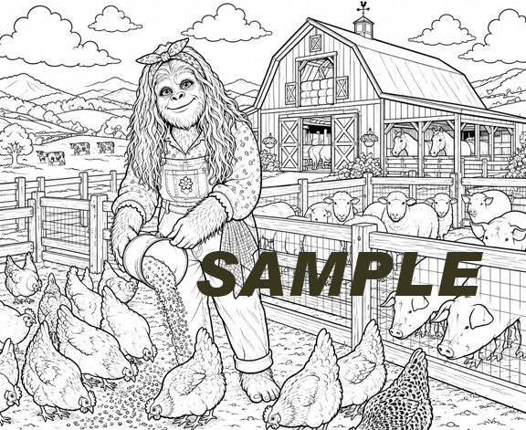 Sasquatch Coloring Book - Family Images- 16 images