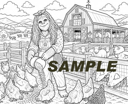 Sasquatch Coloring Book - Family Images- 16 images