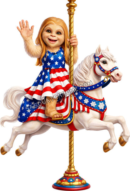 Set of Six Images - Patriotic Sasquatch Girl Digital Download