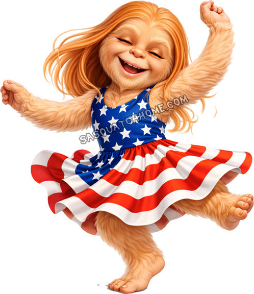 Set of Six Images - Patriotic Sasquatch Girl Digital Download