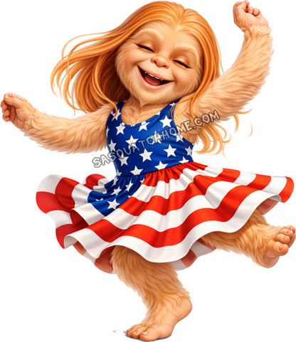 Set of Six Images - Patriotic Sasquatch Girl Digital Download