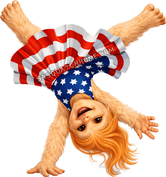 Set of Six Images - Patriotic Sasquatch Girl Digital Download