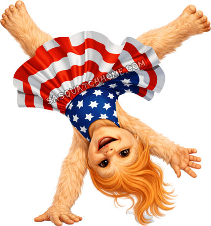 Set of Six Images - Patriotic Sasquatch Girl Digital Download