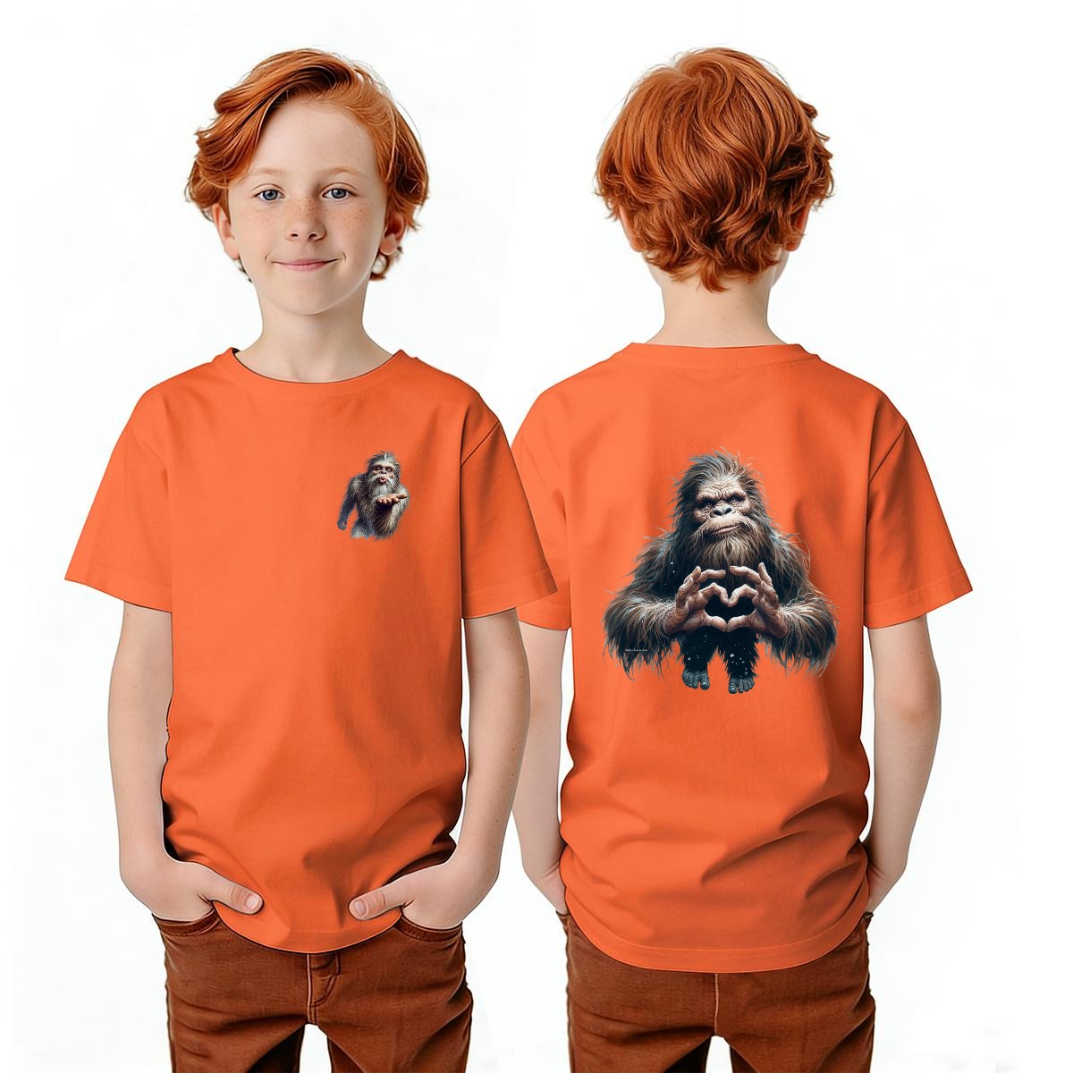Bigfoot Sasquatch Designs, Kid’s Double Sided Gildan 5000B T Shirt