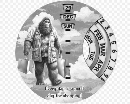 Half Moon Wood, Bigfoot, Sasquatch Shopping Wall Calendar + Lifetime Gift!