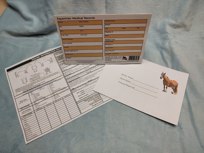 Equestrian Complete Medical Records + EID Sheet & Inside Pocket
