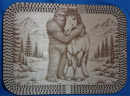 Bigfoot / Sasquatch 4 Player Cribbage Score Board 8” x 11.25”