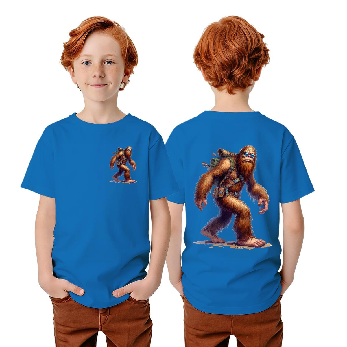 Bigfoot Sasquatch Designs, Kid’s Double Sided Gildan 5000B T Shirt