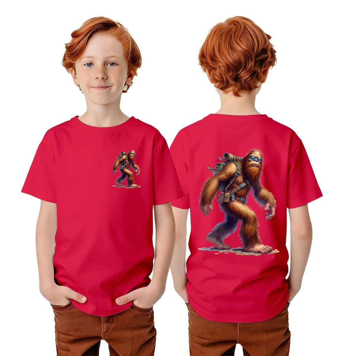 Bigfoot Sasquatch Designs, Kid’s Double Sided Gildan 5000B T Shirt