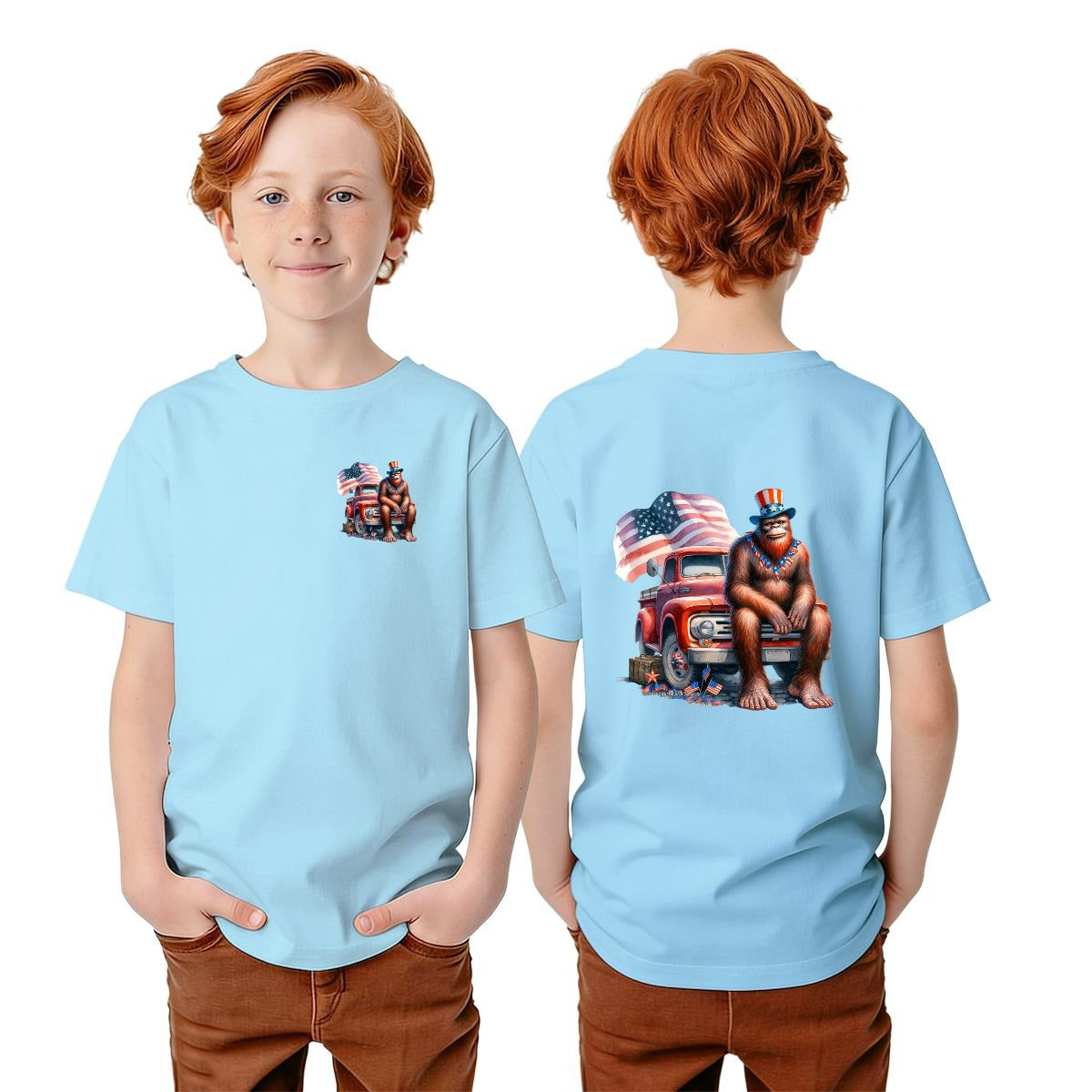 Bigfoot Sasquatch Designs, Kid’s Double Sided Gildan 5000B T Shirt