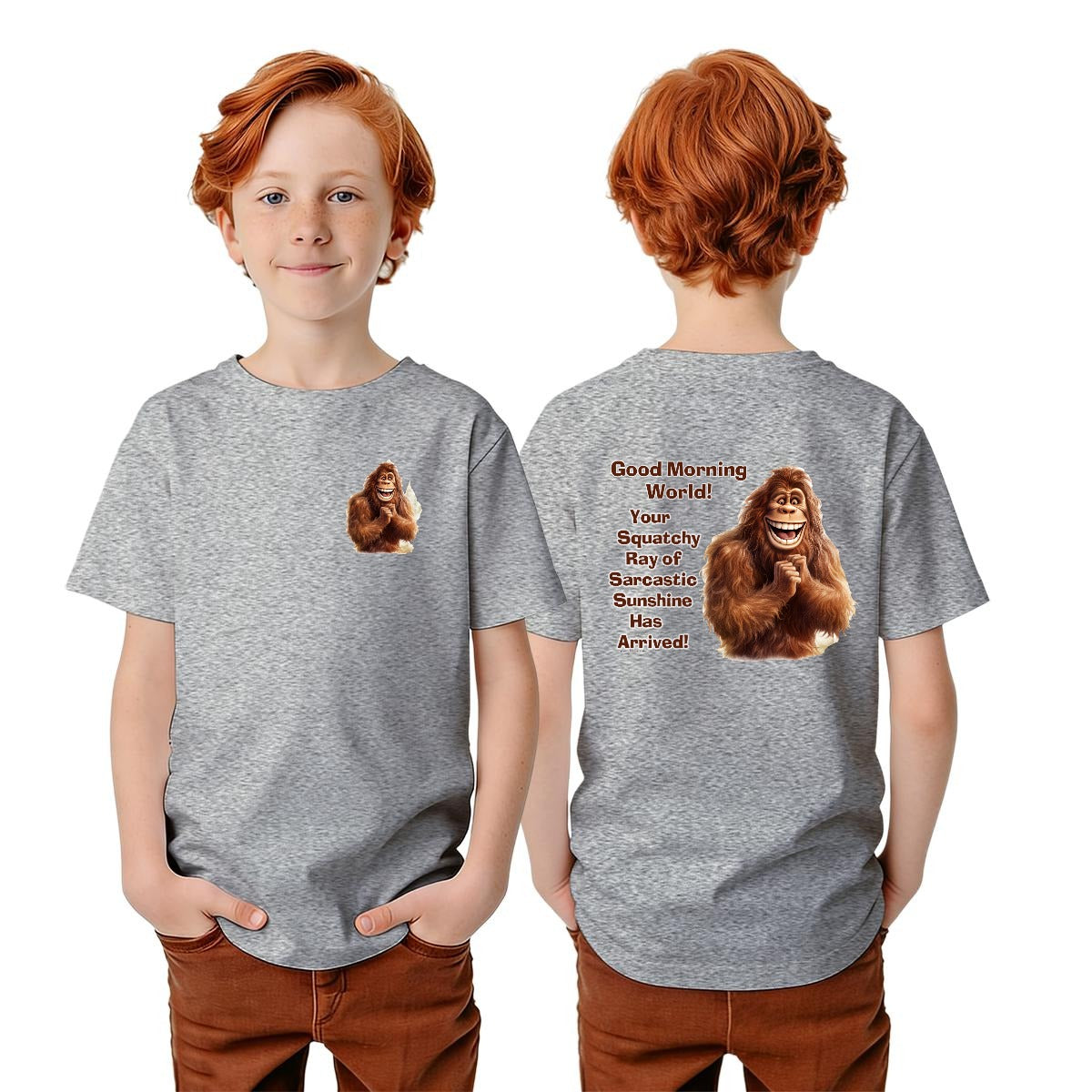 Bigfoot Sasquatch Designs, Kid’s Double Sided Gildan 5000B T Shirt