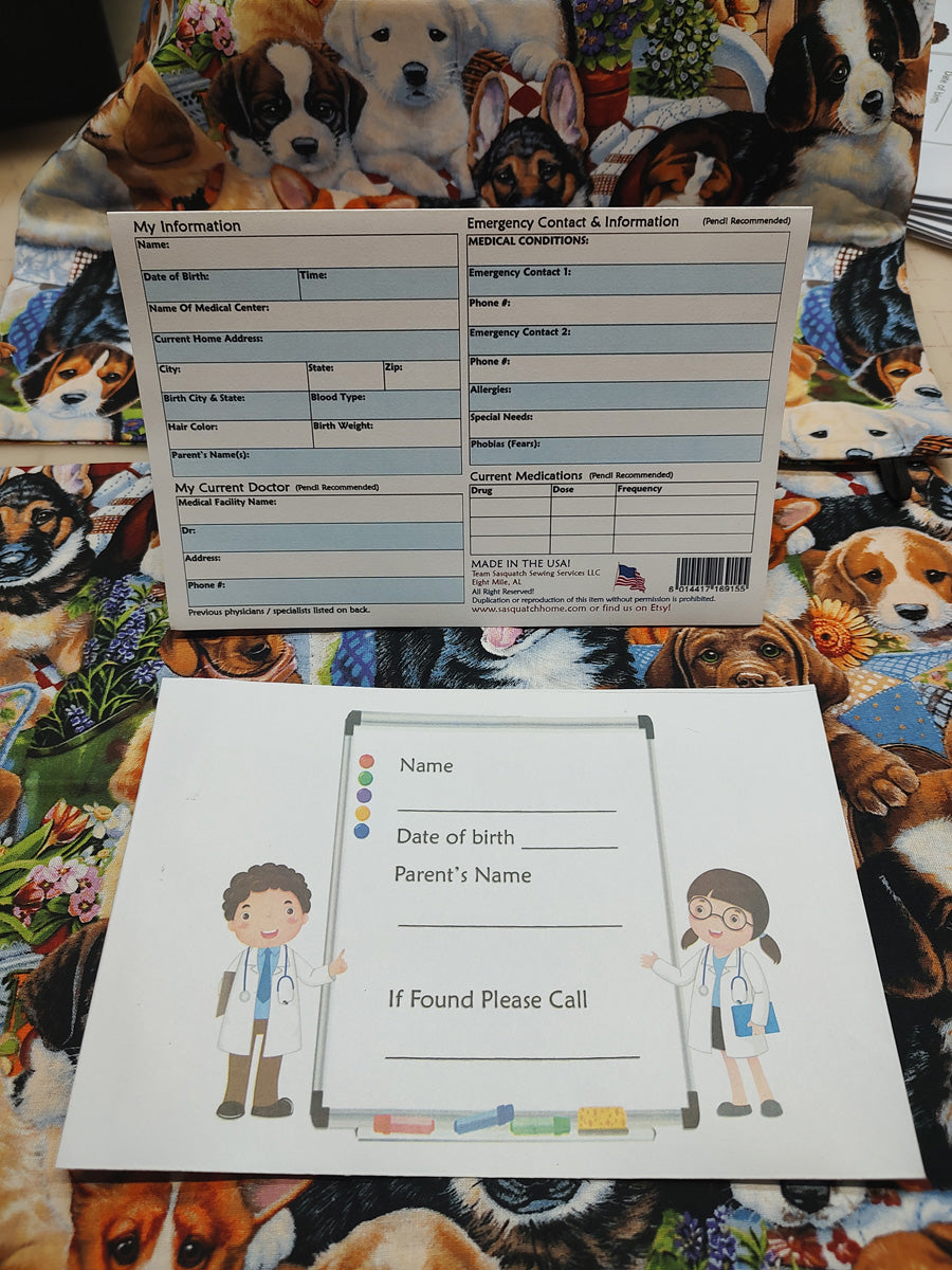Human Medical Records - From birth to adulthood w/ storage pocket