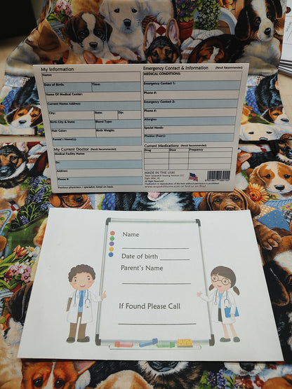 Human Medical Records - From birth to adulthood w/ storage pocket
