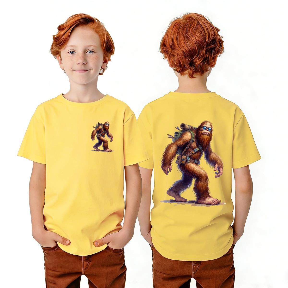 Bigfoot Sasquatch Designs, Kid’s Double Sided Gildan 5000B T Shirt