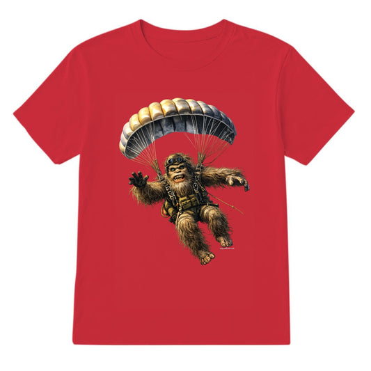 Bigfoot Sasquatch Paratrooper, Gildan 5000 T Shirt