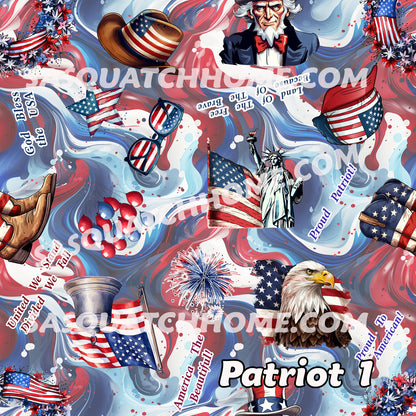 8 Patriotic Designs, Men Beach Shorts / Swim trunks with 4 Pockets