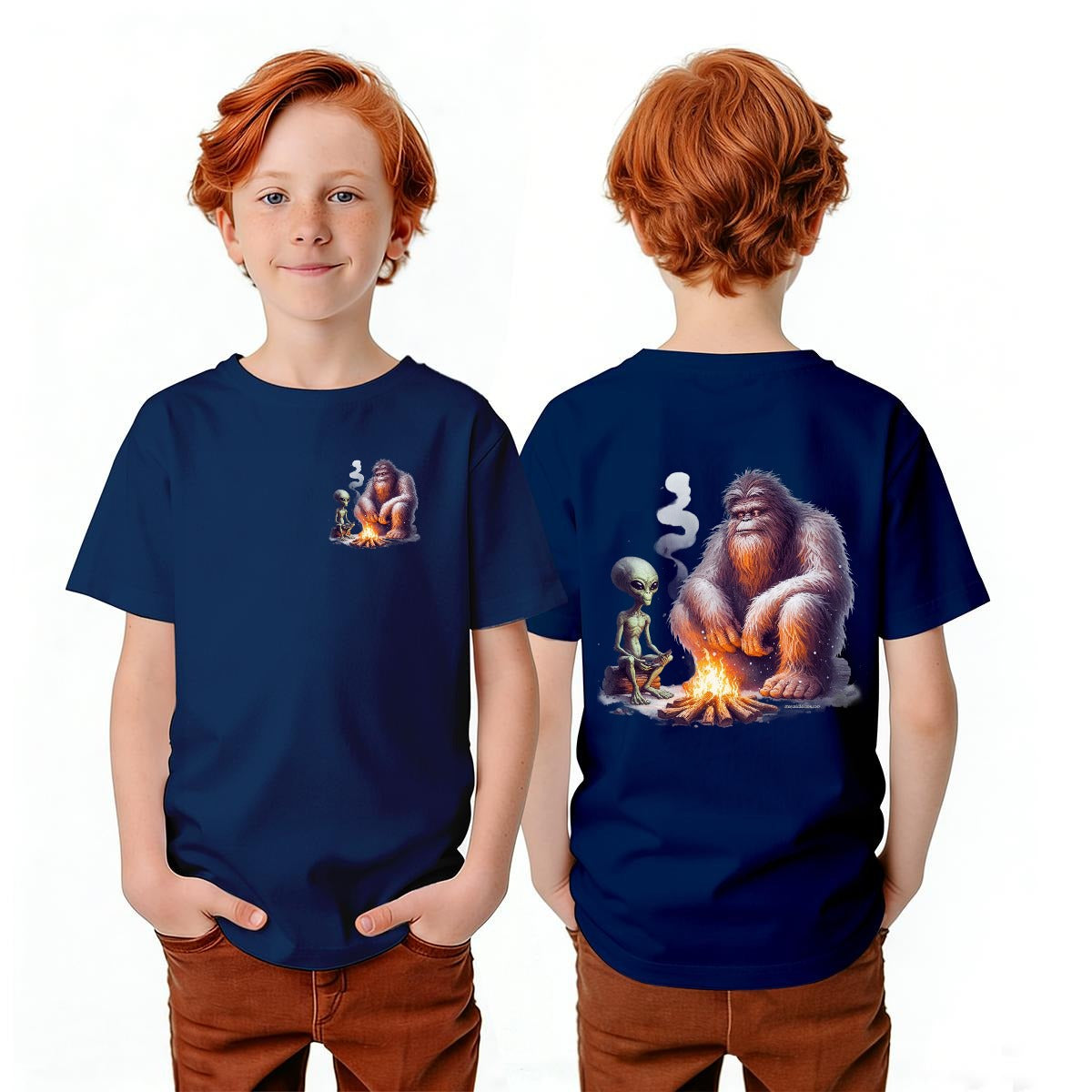 Bigfoot Sasquatch Designs, Kid’s Double Sided Gildan 5000B T Shirt