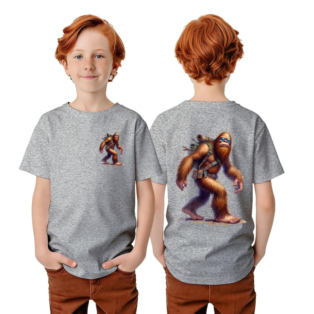 Bigfoot Sasquatch Designs, Kid’s Double Sided Gildan 5000B T Shirt