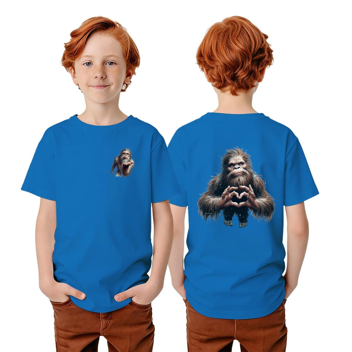 Bigfoot Sasquatch Designs, Kid’s Double Sided Gildan 5000B T Shirt