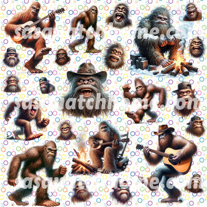 Guitar Picks, 12Pcs, Bigfoot Sasquatch (19) Designs, 3 thicknesses