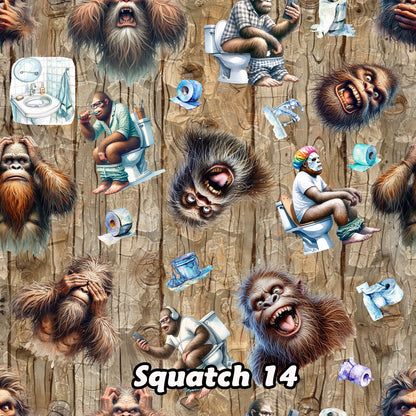 20 Bigfoot / Sasquatch Designs, 15.5 Inch Tube Socks