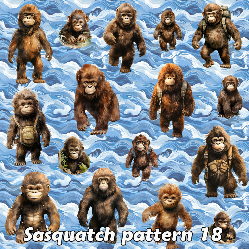 20 Bigfoot / Sasquatch Designs, 15.5 Inch Tube Socks