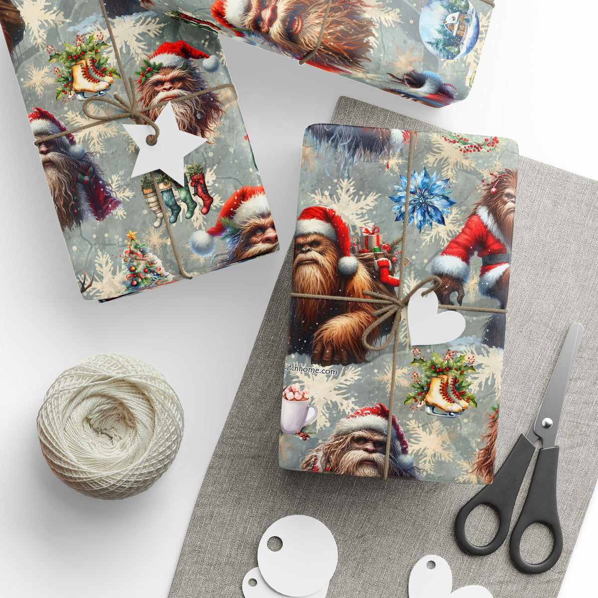 20# Bigfoot / Sasquatch Themed,  Wrapping Paper, Single Rolls Gift Wrap