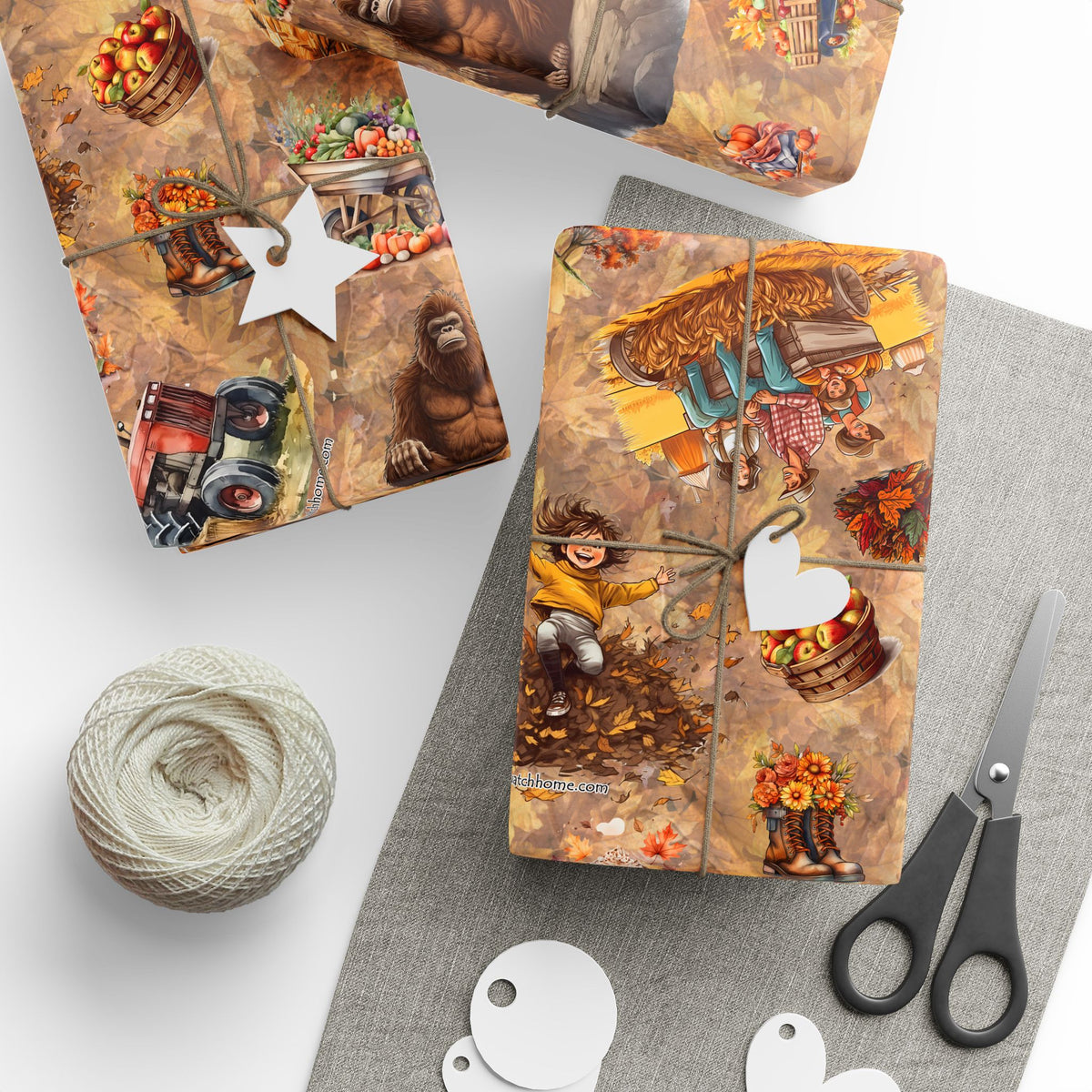 20# Bigfoot / Sasquatch Themed,  Wrapping Paper, Single Rolls Gift Wrap