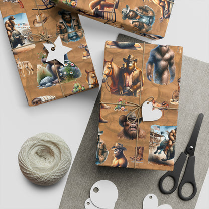 20# Bigfoot / Sasquatch Themed,  Wrapping Paper, Single Rolls Gift Wrap