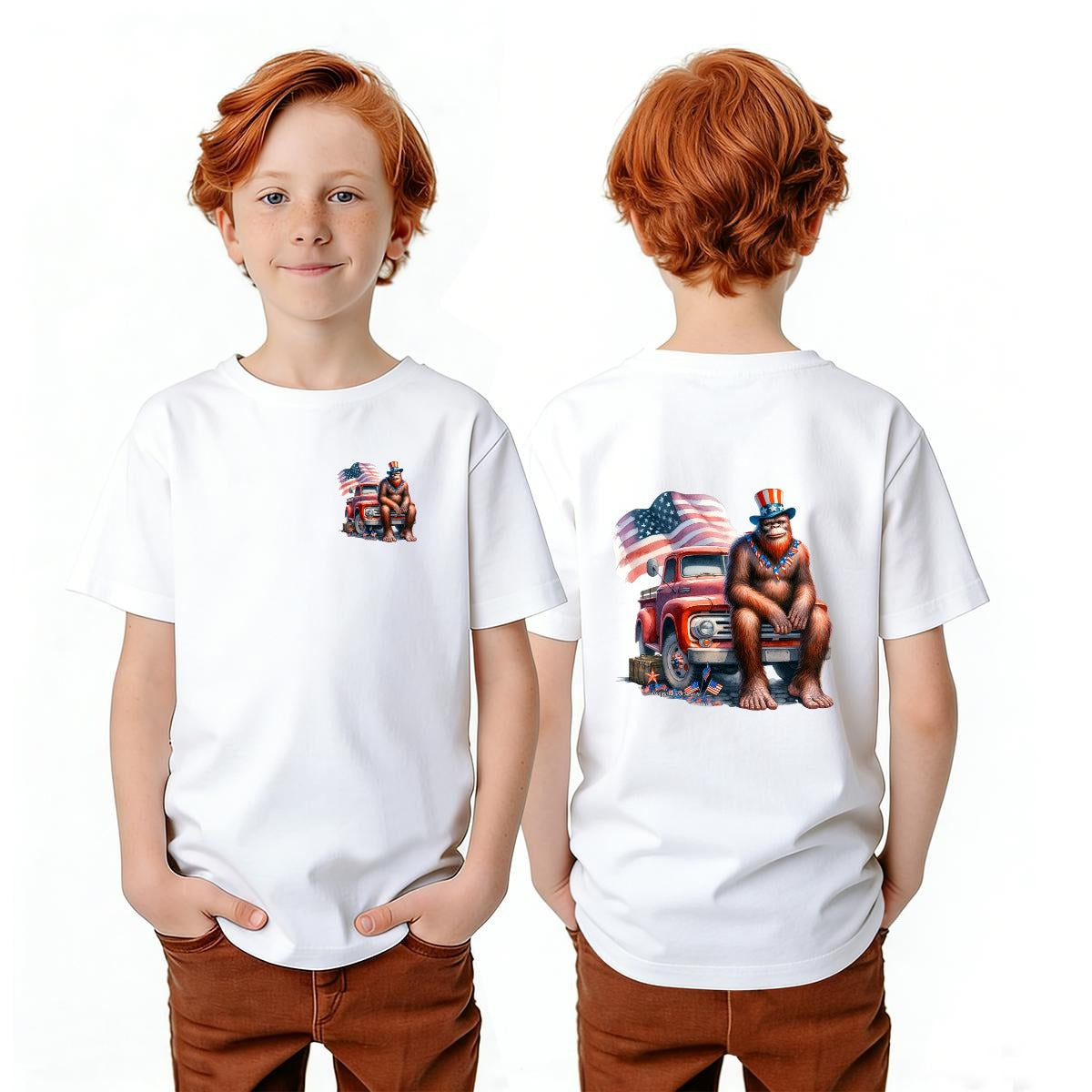 Bigfoot Sasquatch Designs, Kid’s Double Sided Gildan 5000B T Shirt