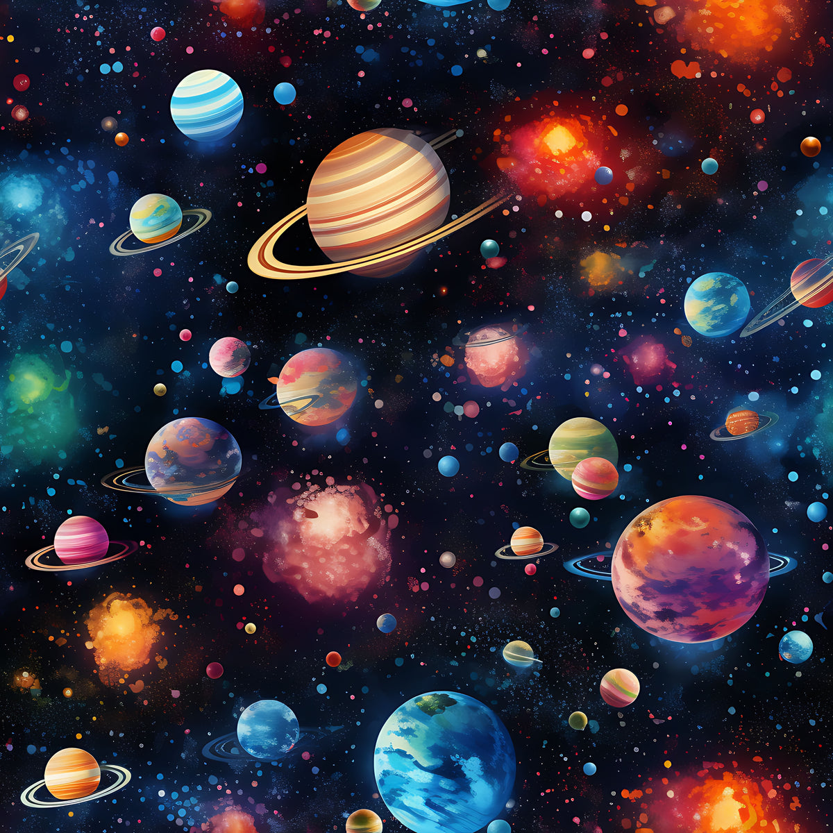 Children's Sports T-Shirt Set, 12 Super Outer Space Desings