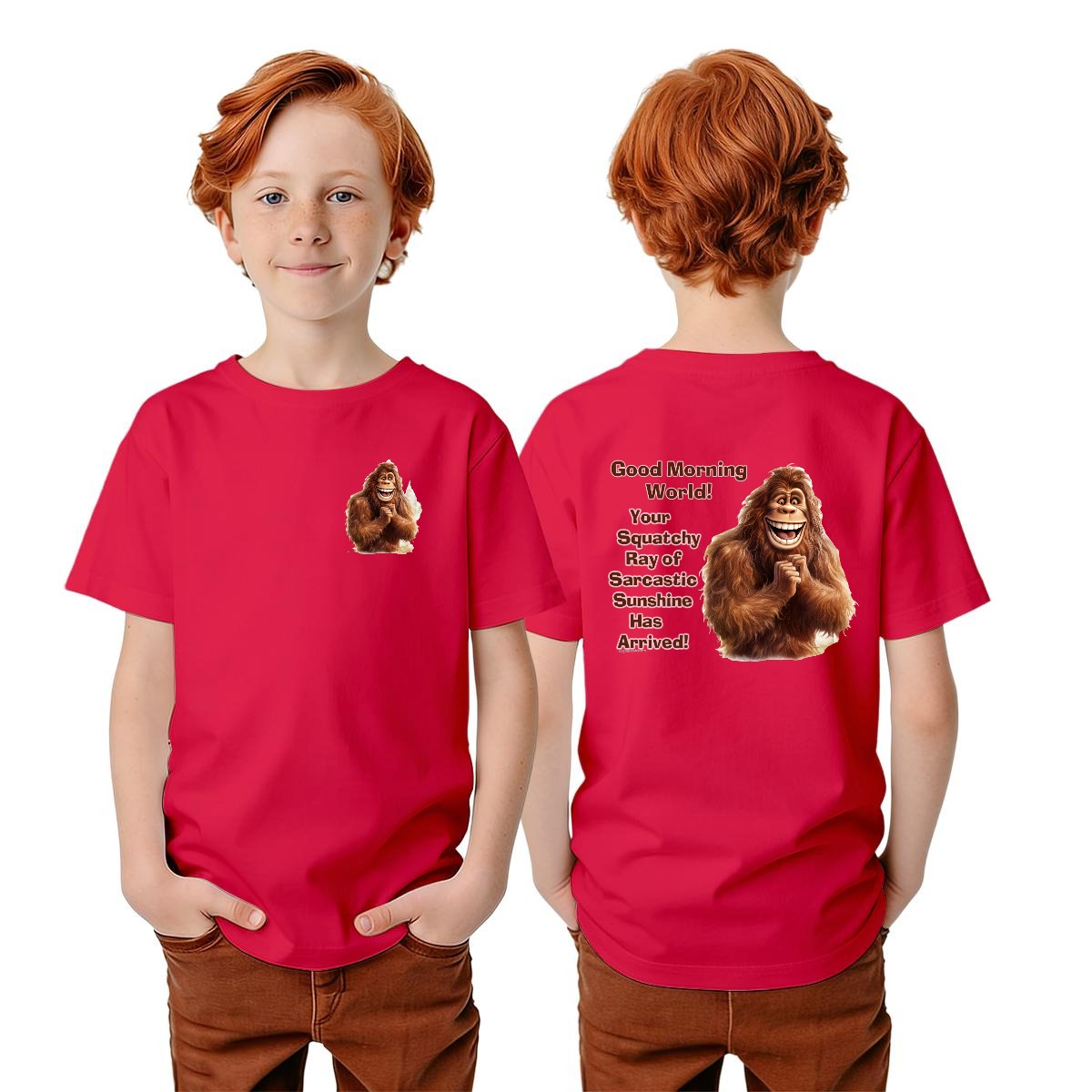 Bigfoot Sasquatch Designs, Kid’s Double Sided Gildan 5000B T Shirt