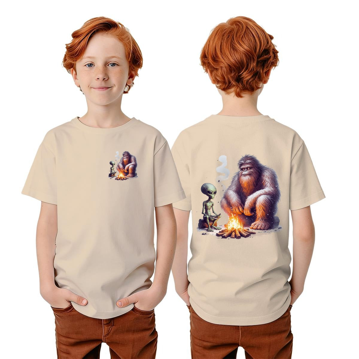 Bigfoot Sasquatch Designs, Kid’s Double Sided Gildan 5000B T Shirt