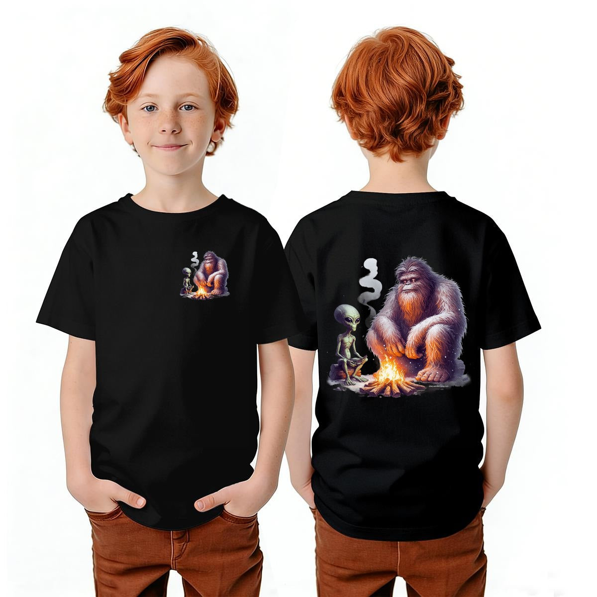 Bigfoot Sasquatch Designs, Kid’s Double Sided Gildan 5000B T Shirt