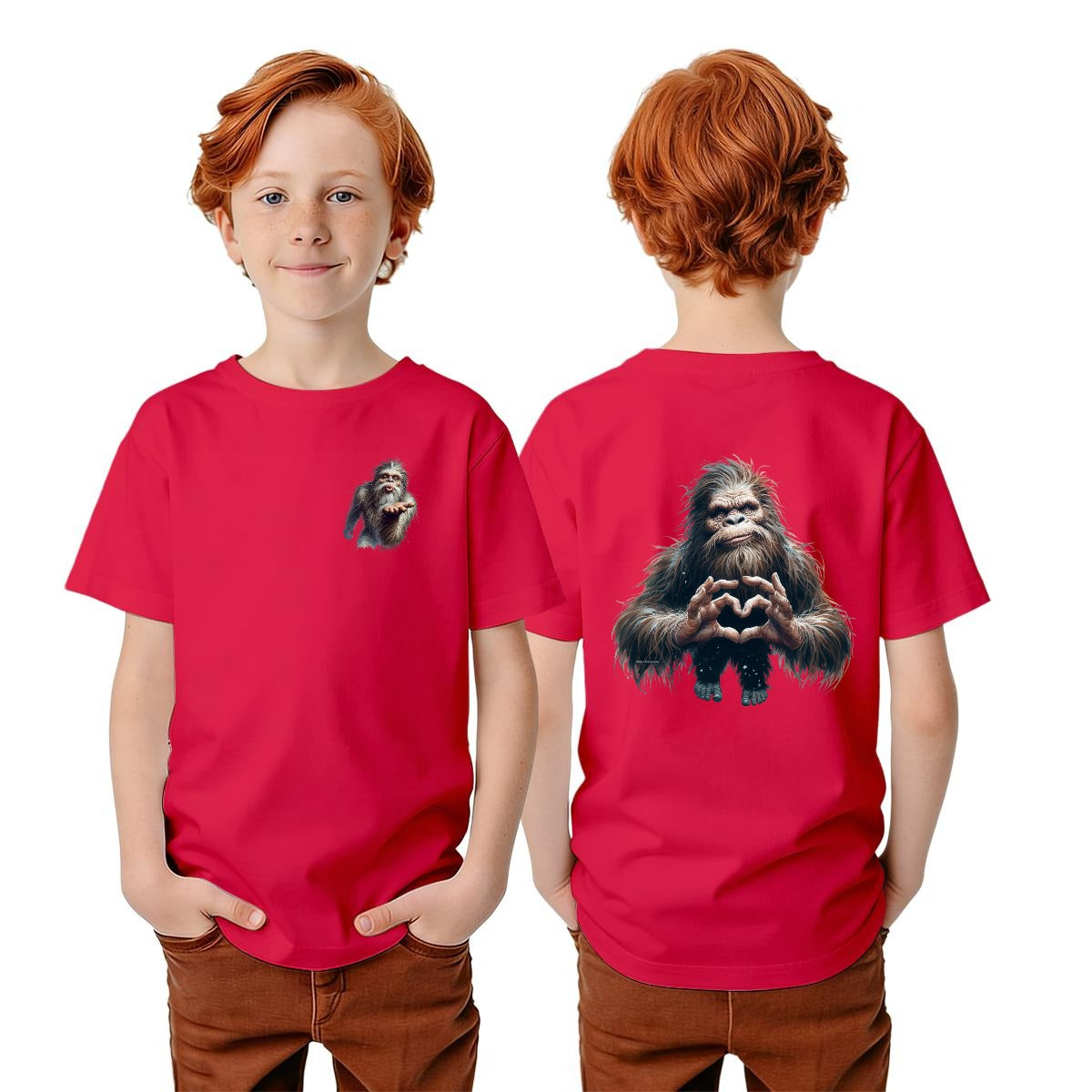 Bigfoot Sasquatch Designs, Kid’s Double Sided Gildan 5000B T Shirt