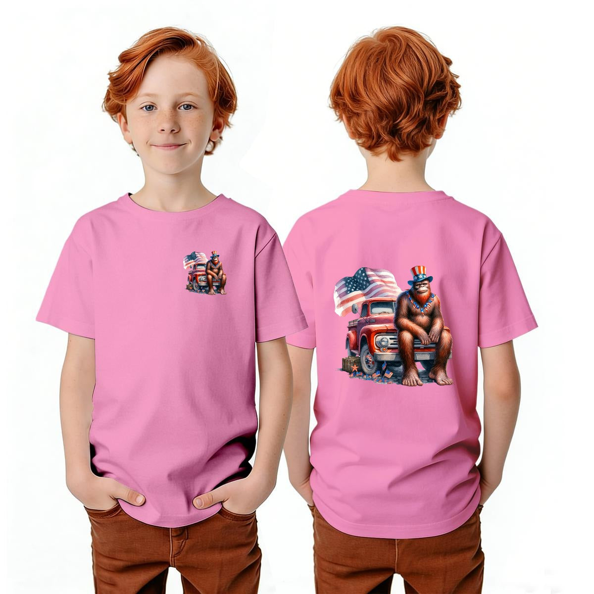 Bigfoot Sasquatch Designs, Kid’s Double Sided Gildan 5000B T Shirt